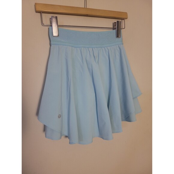 Lululemon Court Rival Skort Sz 2 Blue Green Lined - Picture 7 of 10